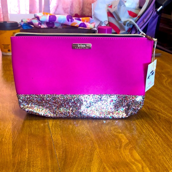 Trina Turk New Pink Glittery Trina Turk Sparkly Cosmetic Bag - Picture 1 of 14